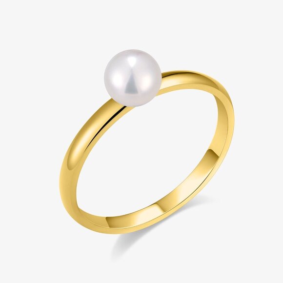 Mira Stack-able Simple Band Fresh Water Pearl Ring - Picture 6 of 6